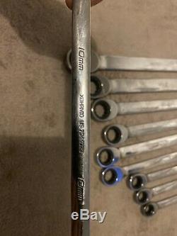 Snap On 10pc Flank Drive High Performance Combination Ratcheting Box Wrench Set