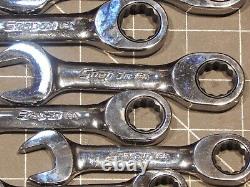 Snap On 12Pc Metric Stubby Short Ratcheting Wrench Set 8MM 19MM OXKRM707 + 705
