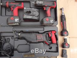 Snap On 18v Cordless Tools Impact Wrench 1/2 Drive, 3/8 Ratchet Drill Saw Set
