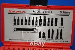 Snap-On 20 Pc Offset Ratcheting Box Wrench Hex Phillips Pozidriv Screw CRA180PB