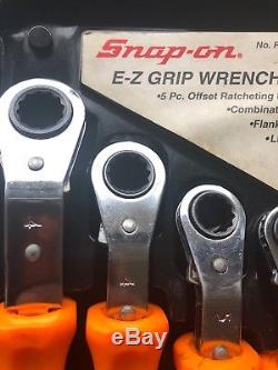 Snap On 5 Piece Offset Ratchet Wrench Hard Handle Set RARE RBYC5
