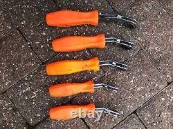 Snap-On 5 Piece Orange Handle Metric Offset Ratchet Box Wrench Set /spanner Set