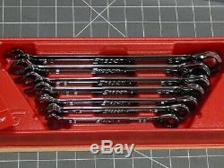 Snap On 7Pc SAE Flank Drive Plus Ratcheting Wrench Set 3/8 3/4 SOEXR707 Dr NEW