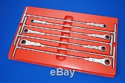 Snap-On 7 Pc SAE 12-Point T-Handle Ratcheting Box Wrench Set RTB607 NEWSHIPSFREE