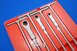 Snap-On 7 Pc SAE 12-Point T-Handle Ratcheting Box Wrench Set RTB607 NEWSHIPSFREE