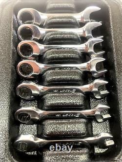 Snap-On 7-Wrench 12-pt. Short Ratchet Set 8-14mm, OXKRM707, Lightly Used
