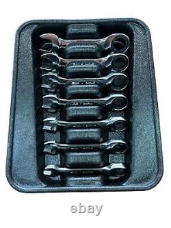 Snap-On 7-Wrench 12-pt. Short Ratchet Set 8-14mm, OXKRM707, Lightly Used