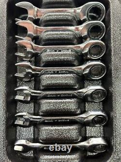 Snap-On 7-Wrench 12-pt. Short Ratchet Set 8-14mm, OXKRM707, Lightly Used