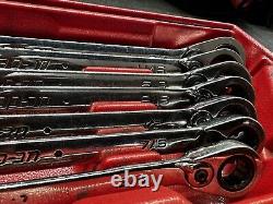 Snap On 7 pc 12-Point SAE Reversible Ratchet Wrench Set 3/8-3/4 Read details