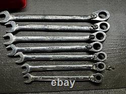 Snap On 7 pc 12-Point SAE Reversible Ratchet Wrench Set 3/8-3/4 Read details
