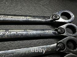 Snap On 7 pc 12-Point SAE Reversible Ratchet Wrench Set 3/8-3/4 Read details