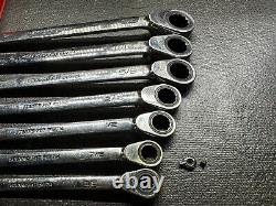 Snap On 7 pc 12-Point SAE Reversible Ratchet Wrench Set 3/8-3/4 Read details