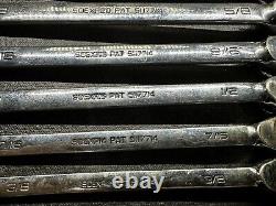 Snap On 7 pc 12-Point SAE Reversible Ratchet Wrench Set 3/8-3/4 Read details