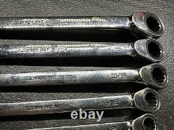 Snap On 7 pc 12-Point SAE Reversible Ratchet Wrench Set 3/8-3/4 Read details