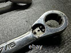 Snap On 7 pc 12-Point SAE Reversible Ratchet Wrench Set 3/8-3/4 Read details