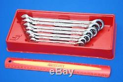 Snap-On NEW 7 Piece 12-Point SAE Ratcheting Combination Wrench Set OEXR707