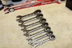 Snap On OXIRM707 7 Piece Metric Stubby Ratcheting Wrench Set 8m-14mm