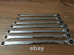 Snap On SAE 7-Piece Long Ratchet and Boxed End Wrench Set 3/8-3/4