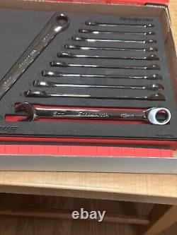 Snap-On SOXRM01FBRA 11 Pc Metric Ratcheting Combination Wrench 6-16mm In Foam