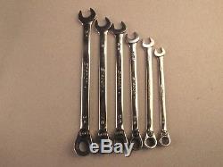Snap On Tools 12 Point SAE Combination Ratcheting Wrench SOEXR 6pc Set