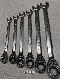 Snap-On Tools 6pc SAE Reversible Ratcheting Combo Wrench Set SOXRR12A/SOXRR24A