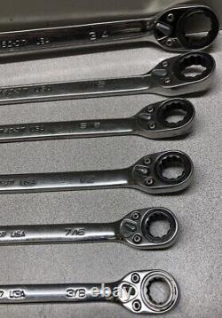 Snap-On Tools 6pc SAE Reversible Ratcheting Combo Wrench Set SOXRR12A/SOXRR24A
