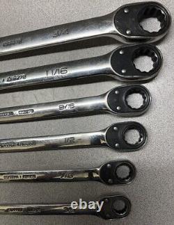 Snap-On Tools 6pc SAE Reversible Ratcheting Combo Wrench Set SOXRR12A/SOXRR24A