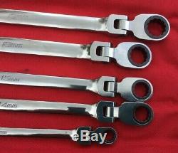 Snap-On Tools Extra Long Flex Head Ratcheting Wrench Set XFRM705 New UNused