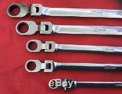 Snap-On Tools Extra Long Flex Head Ratcheting Wrench Set XFRM705 New UNused
