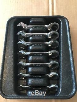 Snap On Tools METRIC Ratcheting Combo Wrench Set Zero-Offset 7pc 8-14MM OXKRM707