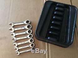 Snap On Tools METRIC Ratcheting Combo Wrench Set Zero-Offset 7pc 8-14MM OXKRM707