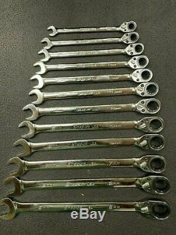 Snap On ratcheting wrench set 8-19 mm metric