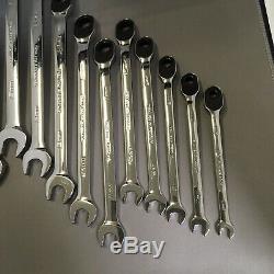 Snap-on 14 Piece Metric Flank Drive Plus Ratcheting Wrench Set 6mm 19mm