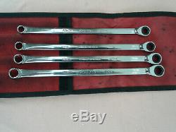 Snap-on 4pc 12-Point Metric Flank Combination Ratcheting Box Wrench Set XDHRM604