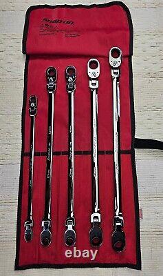 Snap-on 5pc Metric Double Flex Reversible Ratcheting Wrench Set XFRRM705