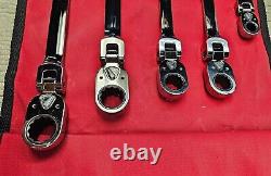 Snap-on 5pc Metric Double Flex Reversible Ratcheting Wrench Set XFRRM705