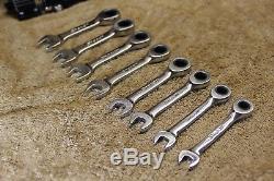 Snap-on 7M thru 14M 12-point MIDGET Ratchet Wrench Set OXIRM707 GREAT CONDITION