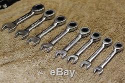 Snap-on 7M thru 14M 12-point MIDGET Ratchet Wrench Set OXIRM707 GREAT CONDITION
