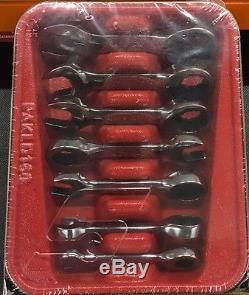 Snap on 7 piece stubby ratcheting combination wrench set Imperial