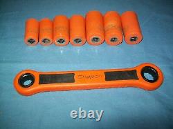 Snap-on IHT208K 3/8 drive 3/8 3/4 12-pt DEEP Socket Ratchet Wrench INSULATED