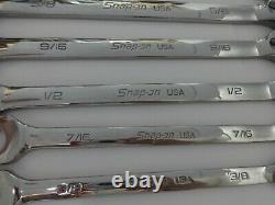 Snap-on Reversible Ratcheting Combination Wrench Set 7 pc 12-Pt SAE Flank Drive