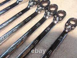 Snap-on SOEXR707 FLANK DRIVE PLUS 7pc Ratcheting Combo Wrench Set NEW tools