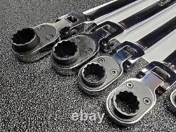 Snap-on Tools 5pc 12pt Metric Double Flex Reverse Ratcheting Wrench Set XFRRM705