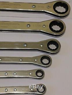 Snap on Tools 6pc Double Boxed End 12pt Ratchet Wrench Set 1/4-7/8 CO6PCRB