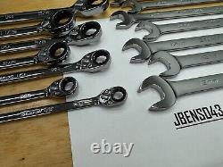 Snap-on Tools NEW 17pc SAE & Metric Reversible Ratcheting Combo Wrench Sets