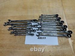 Snap-on Tools NEW 17pc SAE & Metric Reversible Ratcheting Combo Wrench Sets