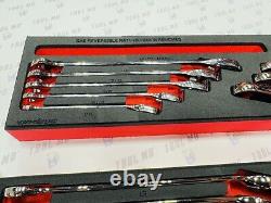 Snap-on Tools NEW 23pc Metric & SAE Reversible Ratcheting Combo Wrench Foam Set
