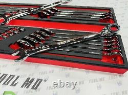 Snap-on Tools NEW 23pc Metric & SAE Reversible Ratcheting Combo Wrench Foam Set
