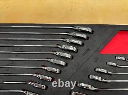 Snap-on Tools NEW 23pc Reversible Ratcheting Combo Wrench Foam Set SOXRRSET1BRA