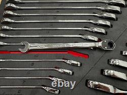 Snap-on Tools NEW 23pc Reversible Ratcheting Combo Wrench Foam Set SOXRRSET1BRA